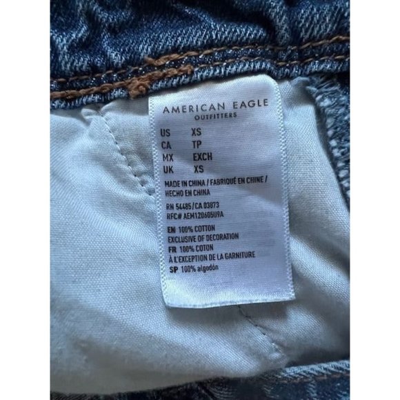 American Eagle Overall Jean Shorts Size XS Denim Short Jeans - Picture 6 of 7